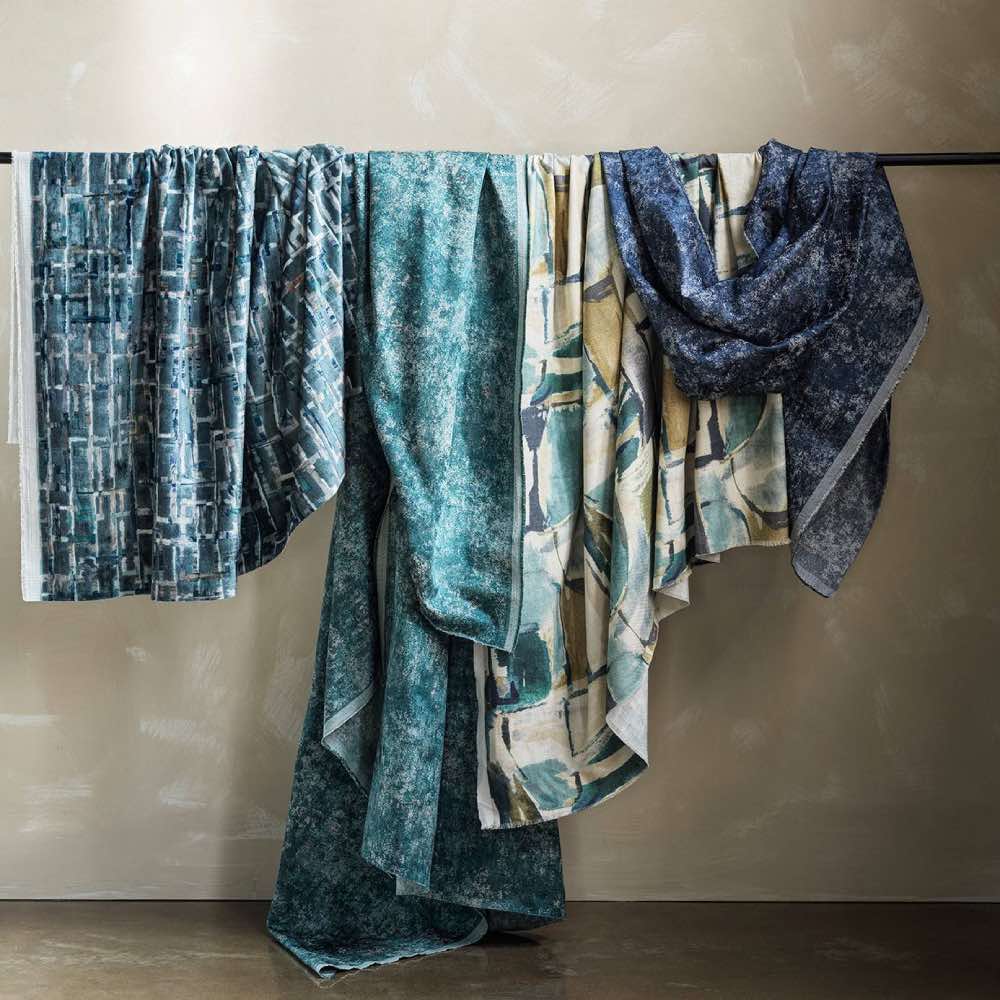 Clarke & Clarke Lagna Fabric in Denim & Linen